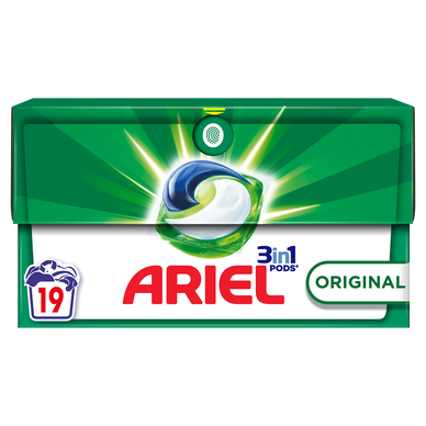 Lessive capsule original pods 3in1 ARIEL 19 doses
