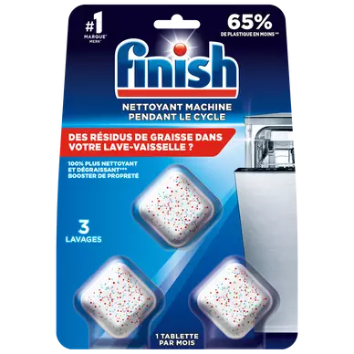 Nettoyant machine pendant le cycle de lavage FINISH, x3 boîte