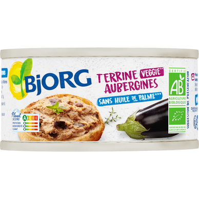 Terrine d'aubergine bio recette végétale BJORG, 125g