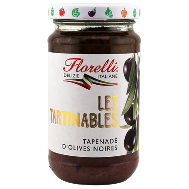 Tapenade d'olives noires FLORELLI, pot en verre de 190g