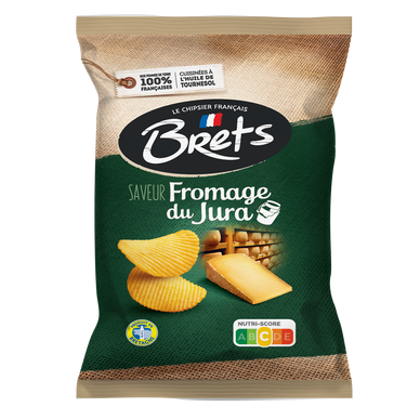 Chips de pommes de terre ondulées saveur fromage BRETS, 125g