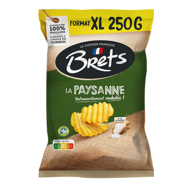 Chips paysannes au sel de Guérande BRETS, sachet de 250g