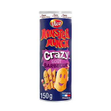 Chips Tuiles goût barbecue MONSTER MUNCH, tubo 150g