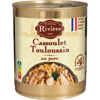 Cassoulet Toulousain au porc MAISON RIVIERE Boîte de 840g