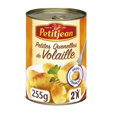 Petites quenelles de volaille au naturel PETIT JEAN, boîte de 255g