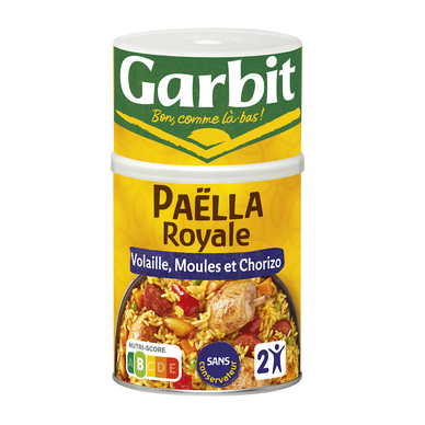 Paëlla royale à la volaille aux fruits de mer et chorizo GARBIT, Boîtede 940g