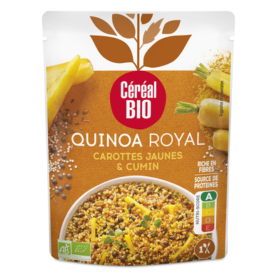 Quinoa Royal Carotte Jaune cumin repas express CEREAL BIO - 220g