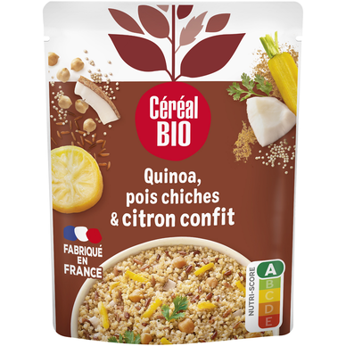 Quinoa Royal Pois Chiches Citron Confit repas express CEREAL BIO - 220g