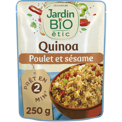 Quinoa et émincé de poulet au sésame bio JARDIN BIO, 250g