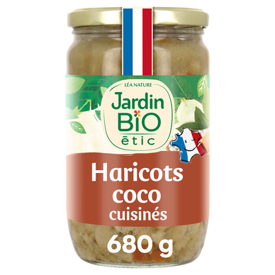 Haricots blancs coco cuisinés bio JARDIN BIO - Bocal 680g