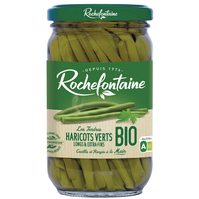 Haricots verts extra fins BIO ROCHEFONTAINE bocal 340g