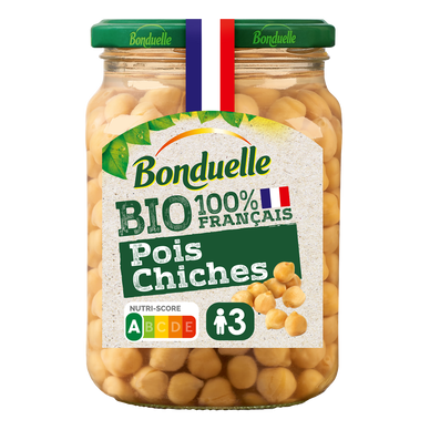 Pois chiches Bio BONDUELLE - Bocal de 340g net égoutté