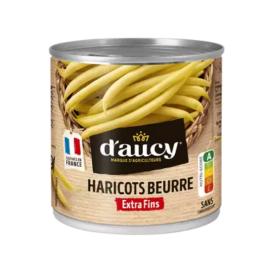 Haricots beurre extra fins D'AUCY - Boîte 1/2 220g