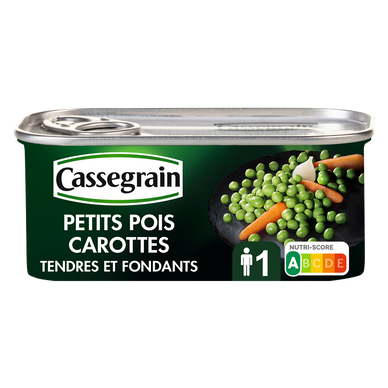 Petits pois et carottes CASSEGRAIN - Boîte 130g
