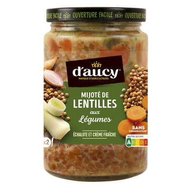 Mijoté de lentilles aux légumes D'AUCY - Boîte 380g