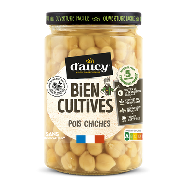 Pois chiches HVE sans sel ajouté d'AUCY 250g