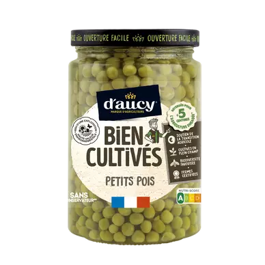 Petits pois D'AUCY - Bocal de 250g net égoutté