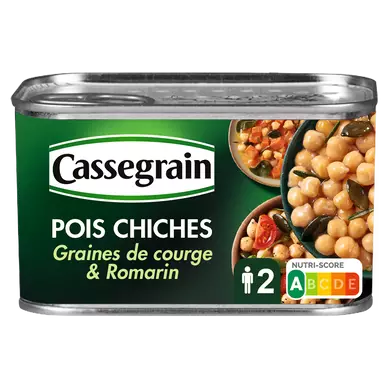 Pois chiches cuisinés CASSEGRAIN - Boîte de 265g net égoutté