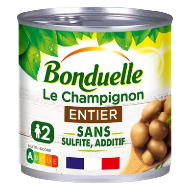 Champignons entiers sans sulfite BONDUELLE - Boîte 230g