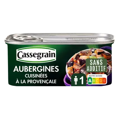 Aubergines cuisinées à la provençale CASSEGRAIN - Boîte 185g