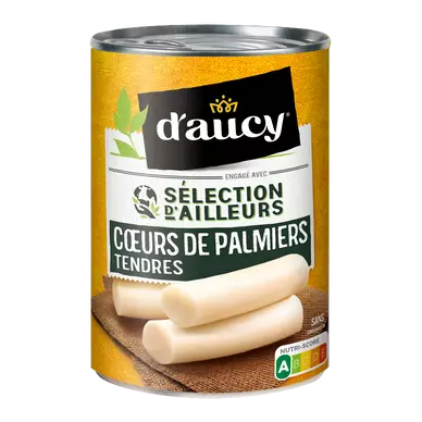 Coeurs de palmiers "sélection d'ailleurs" D'AUCY boite 1/2 220g