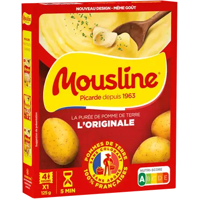 Purée nature MOUSLINE, 1 sachet pour 4 personnes 125g