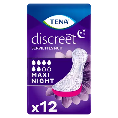 Serviettes pour incontinence Silky Softness maxi night TENA LADY, x12