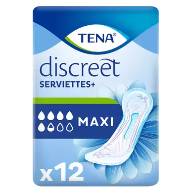 Serviettes incontinence maxi TENA LADY, x12