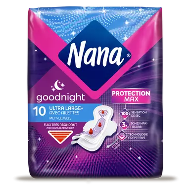 Serviettes hygiéniques ultra goodnight NANA paquet x10