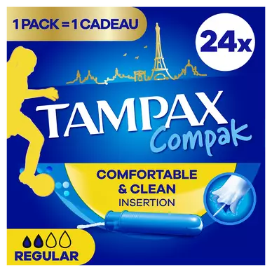 Tampons regulier avec applicateur TAMPAX COMPAK x24