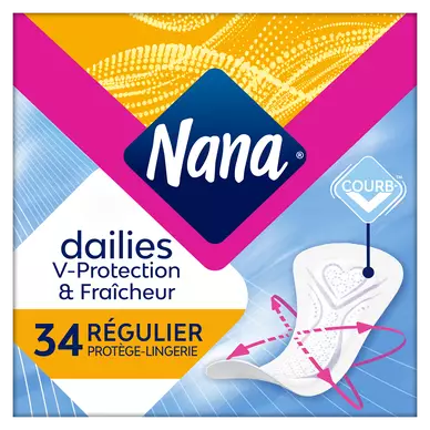 Protège-slip normal plat absorbant NANA, sachet de 34