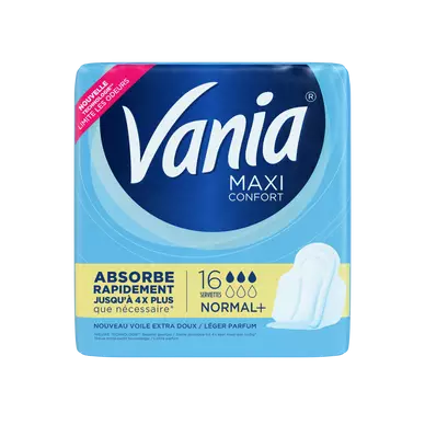 Serviettes hygiéniques maxi confort Normal Plus VANIA, x16