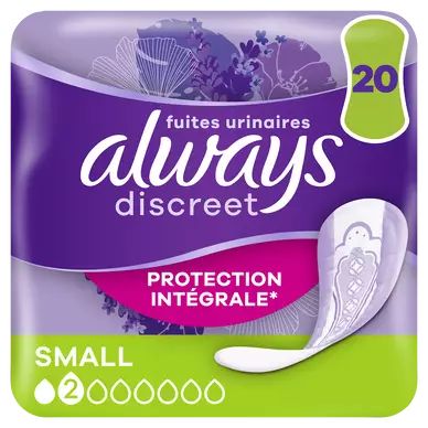 Serviettes pour fuites urinaires ALWAYS DISCREET Petit X20