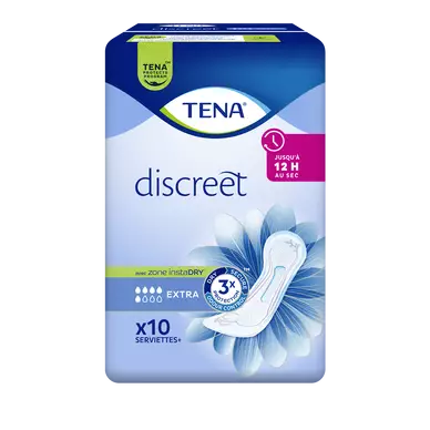 Serviettes incontinence discreet extra TENA LADY, x10