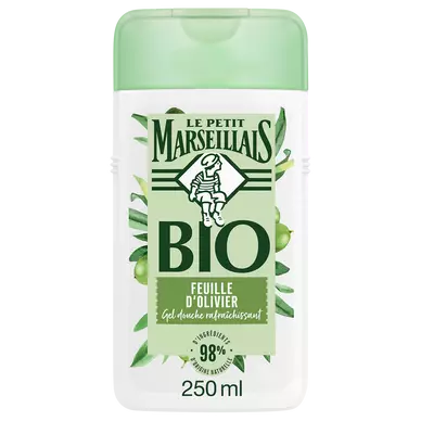 Gel douche bio rafraichissant feuille olivier LE PETIT MARSEILLAIS, 250ml