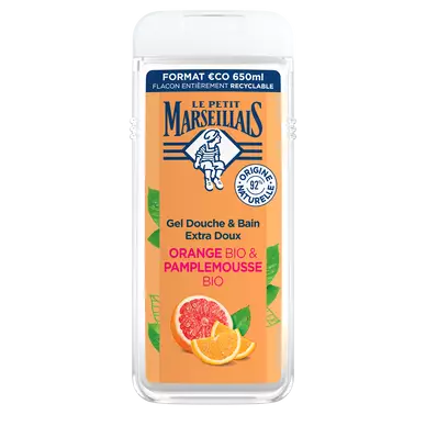 Gel Douche extra doux orange pamplemousse LE PETIT MARSEILLAIS 650ml