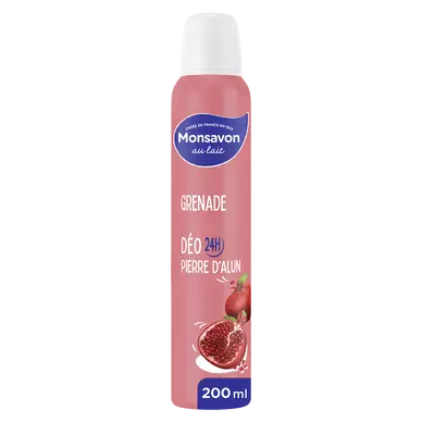 Déodorant à la pierre d'alun parfum grenade hibiscus MONSAVON, 200ml