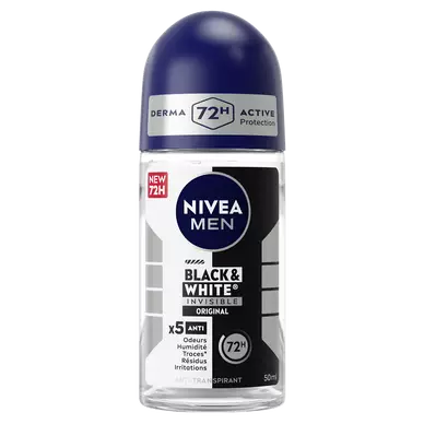 Déodorant Homme anti-transpirant BLACK&WHITE INVISIBLE NIVEA MEN - Bille 50ml