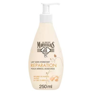 Lait réparation peaux abimées desséchées karitée et aloes cire abeilleLE PETIT MARSEILLAIS, 250ml