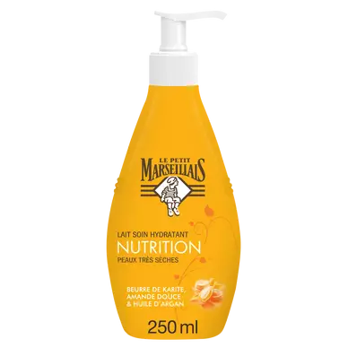Lait hydratant karité amande douce huile d'argan LE PETIT MARSEILLAIS,250ml