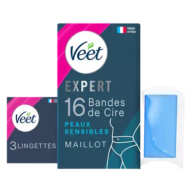 Bandes de Cire Expert Maillot Peaux Sensibles Longue Durée - VEET - x16