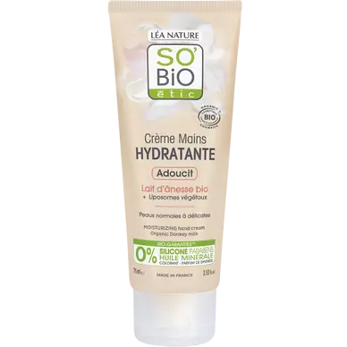 Crème caresse hydratante mains lait d'anesse bio Sobio Etic 75ml