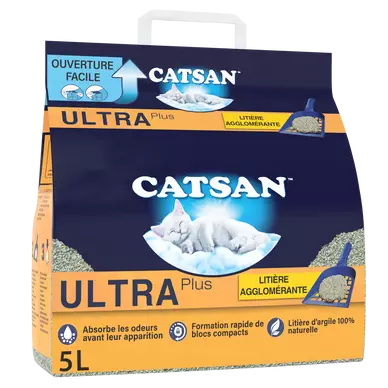 Litière chat minérale agglomérante Plus CATSAN - 5L