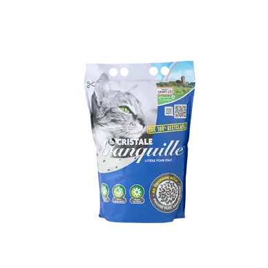 Litière cristal.charbon actif TRANQUILLE sac recyclabe 3,95l