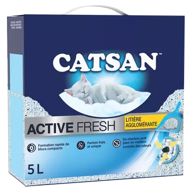 Litière chat minérale agglomérante Active Fresh CATSAN - 5L