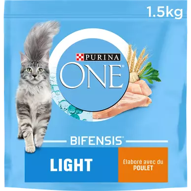 Croquettes pour chat adulte LIGHT Poulet, Blé PURINA ONE - 1,5kg