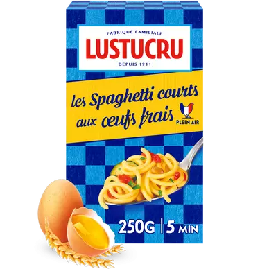 Spaghettis courts aux oeufs LUSTUCRU, 250g