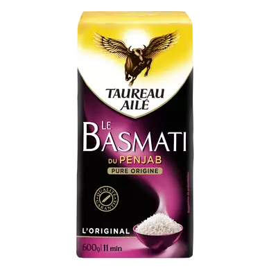 Riz basmati penjab long grain naturellement parfumé TAUREAU AILE, 600g