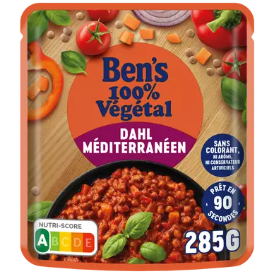 Plat cuisiné Dahl Méditerranéen express 1min30 BEN'S ORIGINAL - Sachetmicro-ondable 285g
