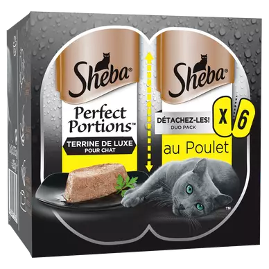 Barquettes chat Perfect Portions au poulet en terrine SHEBA - 6x37,5g